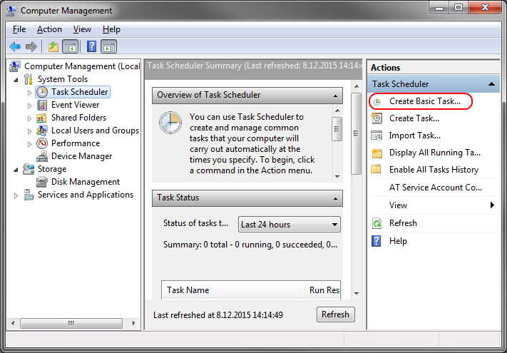 Set Task Scheduler part 1